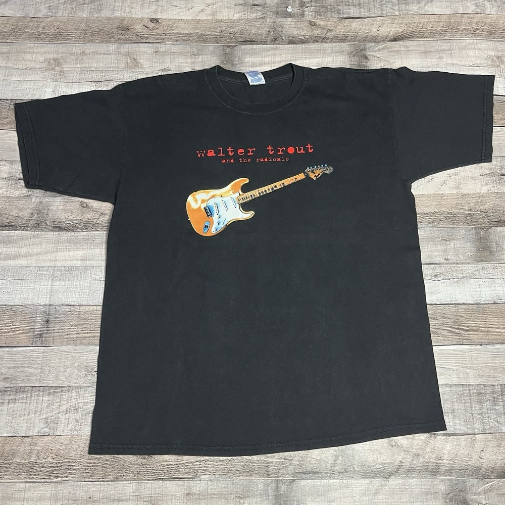 Walter Trout Shirt Size XL Black Vintage Rock Band Tee And The Radicals